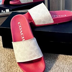 Coach Udele Slides – Chalk & Confetti Pink-Size 6